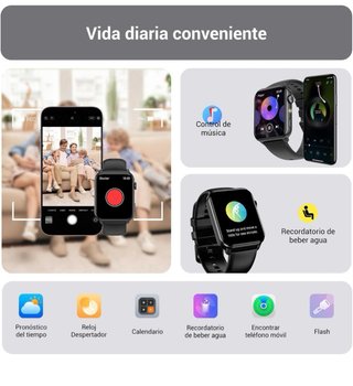 Reloj Inteligente IOWODO Negro