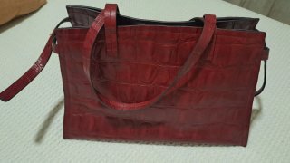Bolso Adolfo Dominguez rojo efecto coco