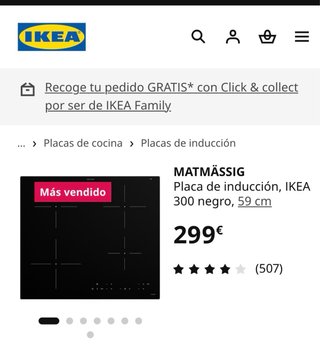 Placa de inducción negra
