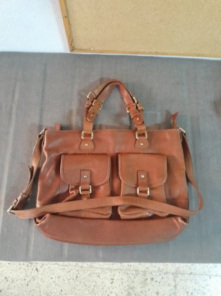 Bolso de cuero marrón mujer