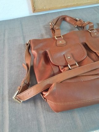 Bolso de cuero marrón mujer