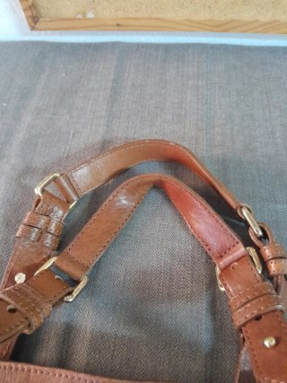Bolso de cuero marrón mujer