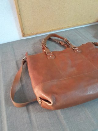 Bolso de cuero marrón mujer