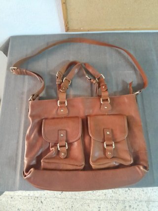 Bolso de cuero marrón mujer