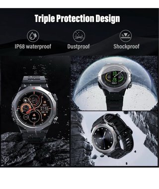 Smartwatch Atheewon Negro/Plateado