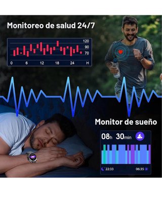 Smartwatch Atheewon Negro/Plateado