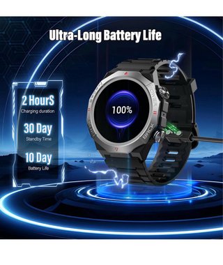 Smartwatch Atheewon Negro/Plateado