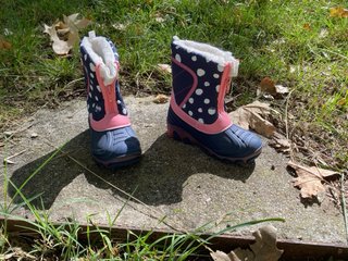 Botas de nieve para niña azul y rosa talla 27
