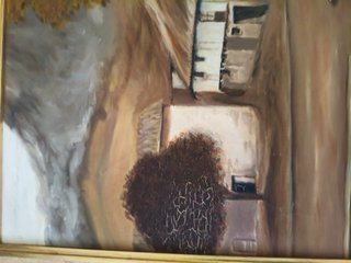Pintura Plaza del pueblo de Yolanda