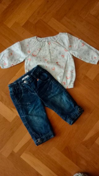 Conjunto Vaquero y Camisa Bebé