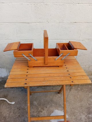 Cestello da cucito vintage in legno anni 50/60