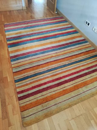Alfombra lana rayas multicolor moderna
