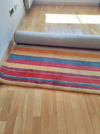 Alfombra lana rayas multicolor moderna