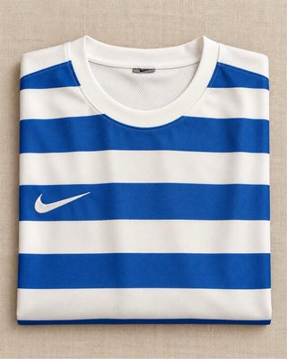 Camiseta Nike Dri-FIT Rayas Azul/Blanca Talla L
