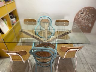 Mesa Rectangular Cristal y Madera