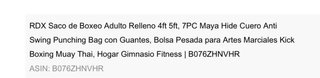 Saco Boxeo RDX con Soporte Pared