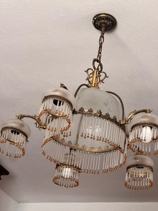 Lámpara Techo Vintage Bronce Cristal