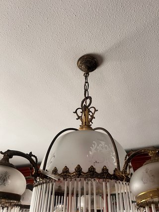 Lámpara Techo Vintage Bronce Cristal