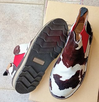 Botines Toni Pons,piel vegana. Marrón/Blanco.