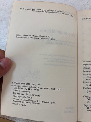 En pos del milenio revolucionarios milenaristas...