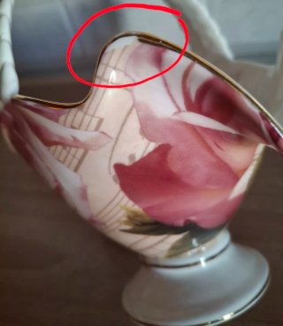 Cestino porcellana decorato rosa
