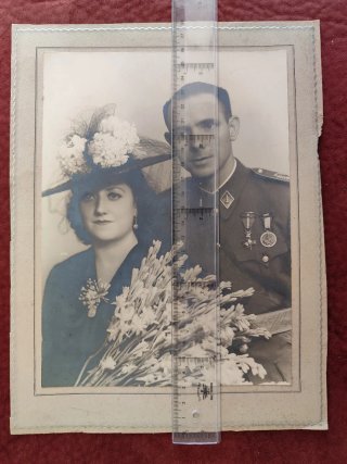 Foto antigua militar condecorado Guerra Civil