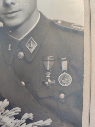 Foto antigua militar condecorado Guerra Civil
