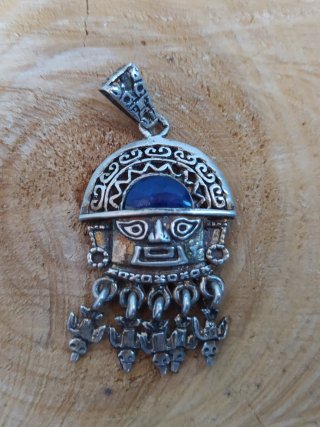 Colgante Dios Inca Tumi en Plata 950 (Perú 1970s)