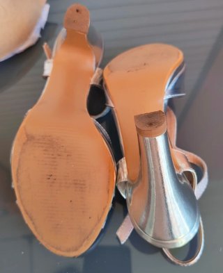 Zapatos de fiesta Vaik tacón mujer plateados