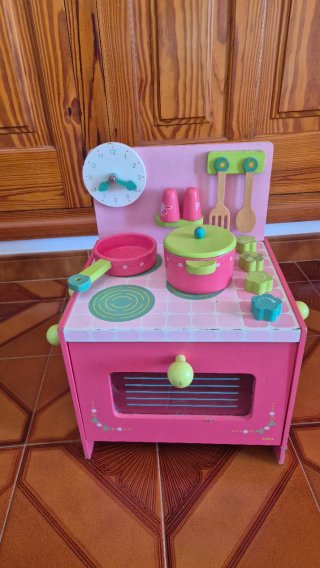 Cocina de Juguete Madera Rosa