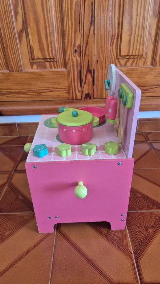 Cocina de Juguete Madera Rosa
