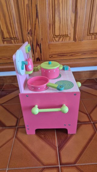 Cocina de Juguete Madera Rosa