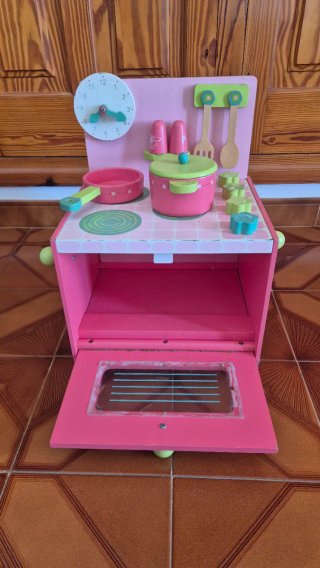 Cocina de Juguete Madera Rosa