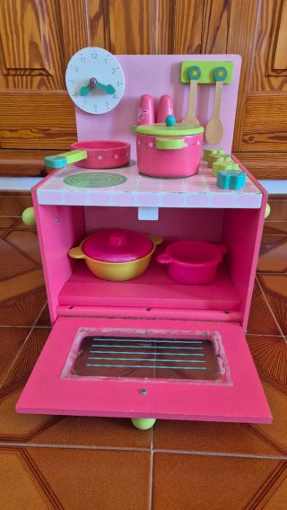 Cocina de Juguete Madera Rosa