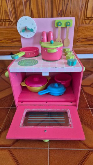 Cocina de Juguete Madera Rosa