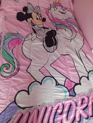 2 Edredones Minnie y Unicornio Rosa