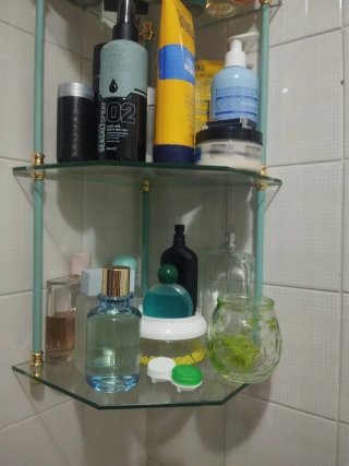 Estantería de esquina para baño