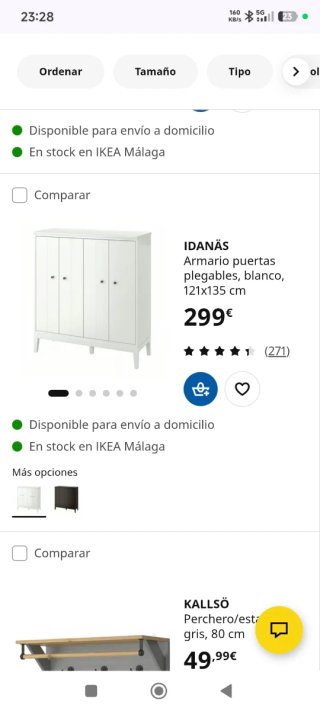 Mueble blanco puertas abatibles