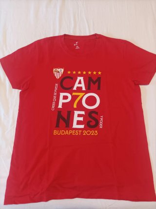 Camiseta Sevilla FC Campeones Budapest 2023 Talla