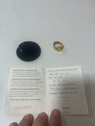 Anillo TOUS Oso Oro 18k 7g Certificado