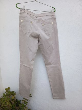 Pantalones Ana Mora Beige Mujer