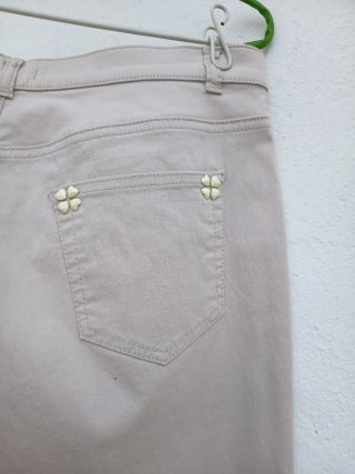 Pantalones Ana Mora Beige Mujer