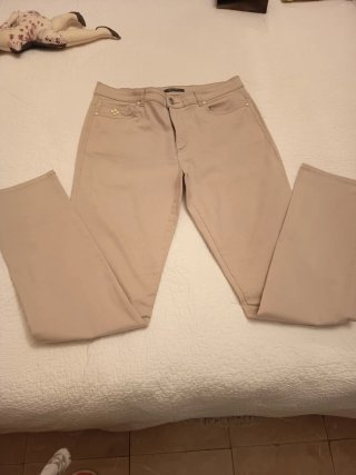 Pantalones Ana Mora Beige Mujer