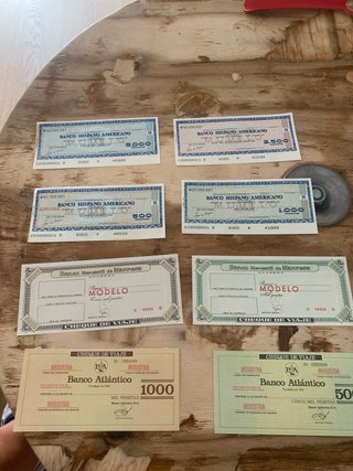 Lote de 6 cheques de viaje antiguos