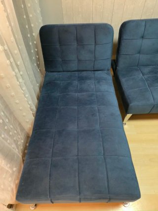 Sofá cama azul de tela