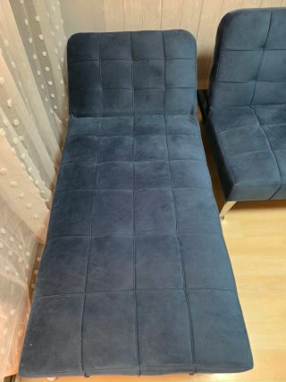 Sofá cama azul de tela