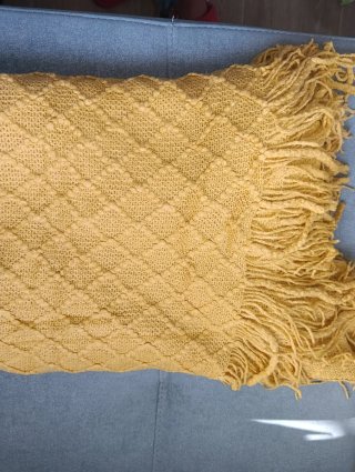 Conjunto 2 Cojines bordados y Manta de Sofá.