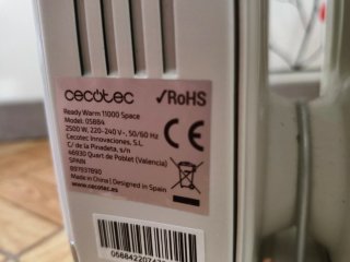 Cecotec Radiador Eléctrico Aceite 2500W