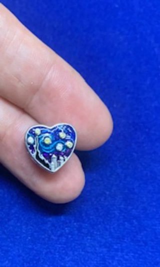 Charm Corazón Van Gogh Pulsera Pandora collar plat