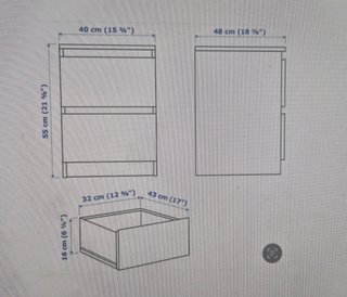 Mesita de noche IKEA MALM negra
